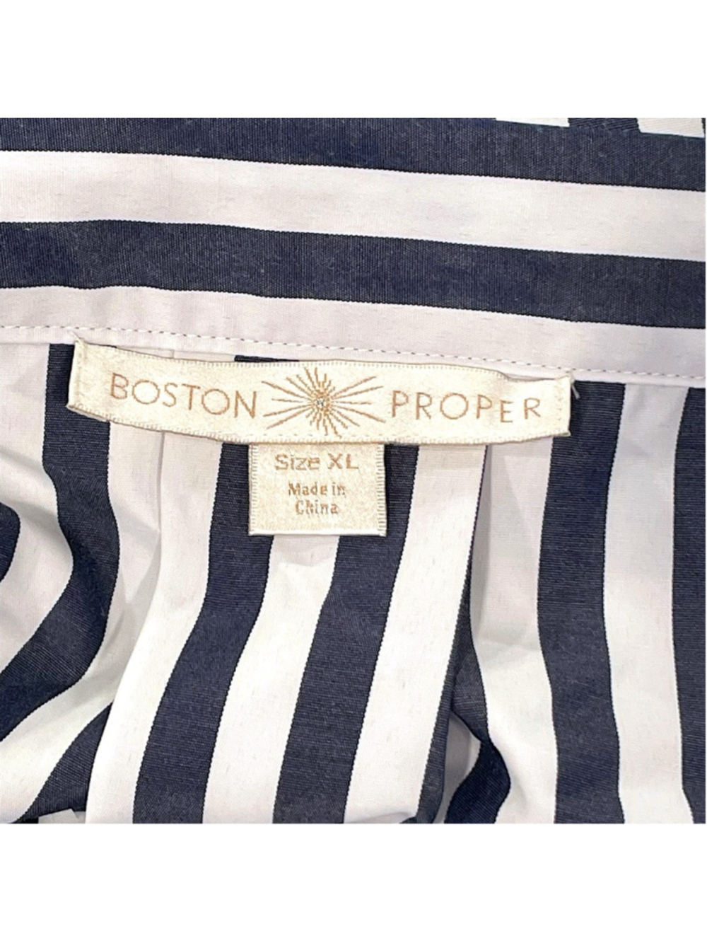 Boston Proper Womens XL Off The Shoulder Mini Dress Stripe Nautical Coastal NEW - Picture 7 of 14